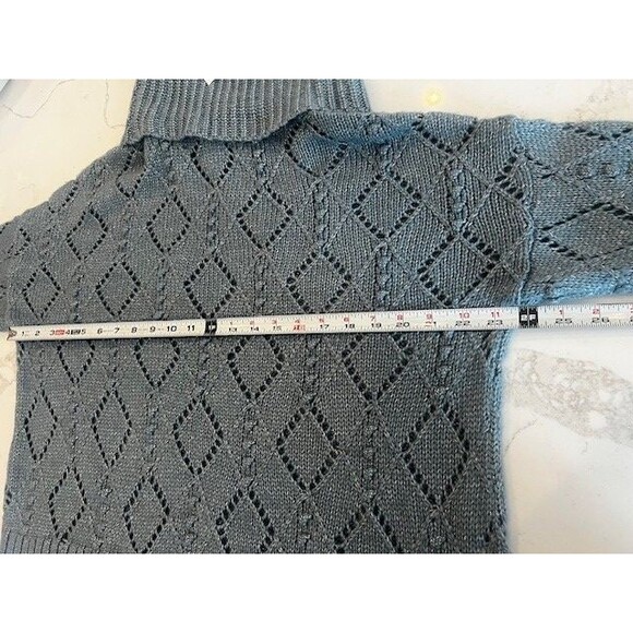 Loft Women's Cropped Cowl Neck Blue Sweater Size Small New With Tags - Picture 7 of 11